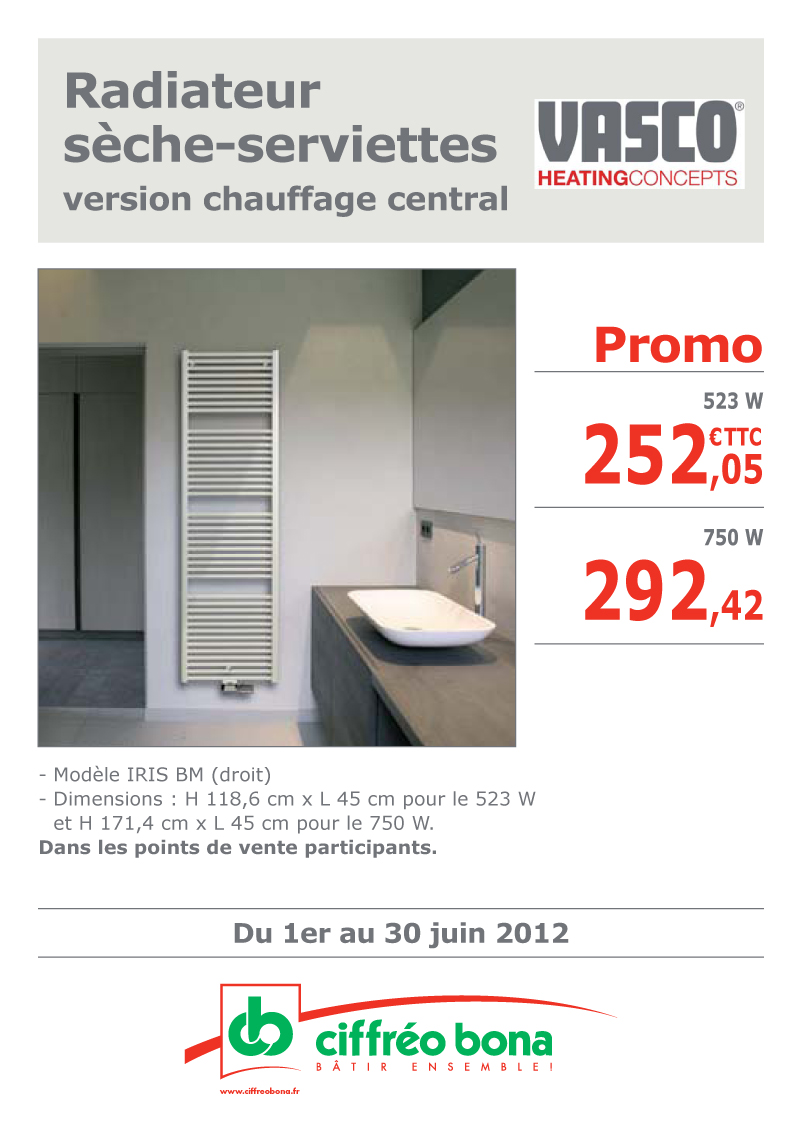 Radiateur s&egrave;che-serviettes - Vasco